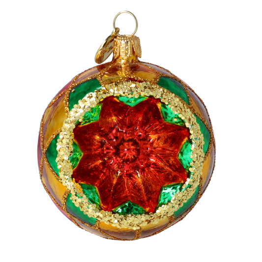 Gilded Ruby Star Reflector Premium christmas glass ornament 2024-051