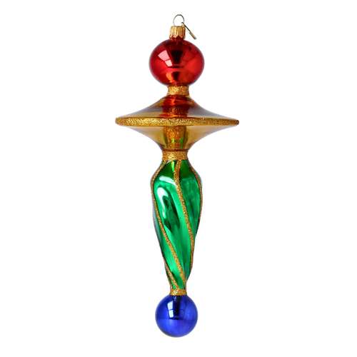 Gilded Meridian | Hand-Painted Glass Ornament | Blubom 2024-052
