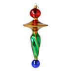 Gilded Meridian | Hand-Painted Glass Ornament | Blubom 2024-052