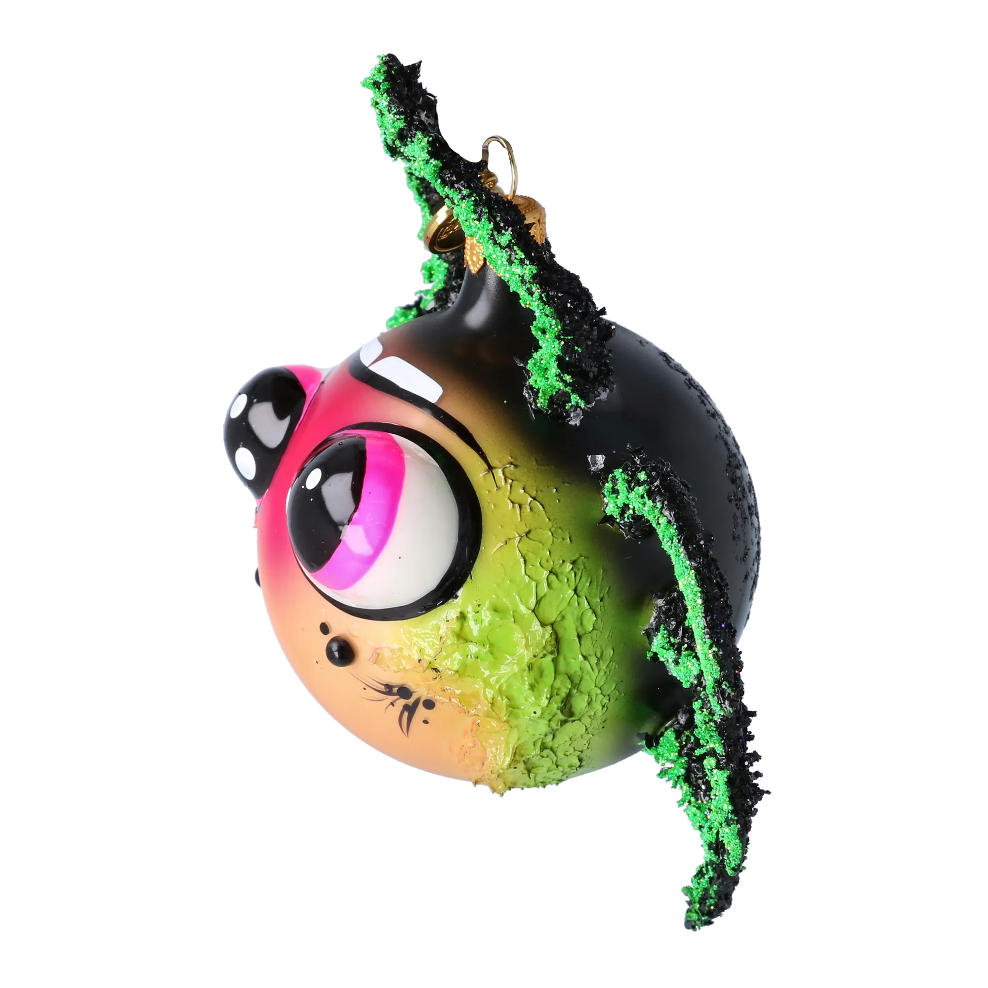 Spider Cute Fear for Halloween. Handmade Glass Christmas ornament. 2024-054