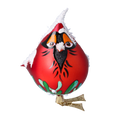 Pensive Crimson Herald | Hand-Painted Glass Ornament | Blubom 2024-055