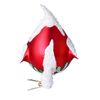 Pensive Crimson Herald | Hand-Painted Glass Ornament | Blubom 2024-055