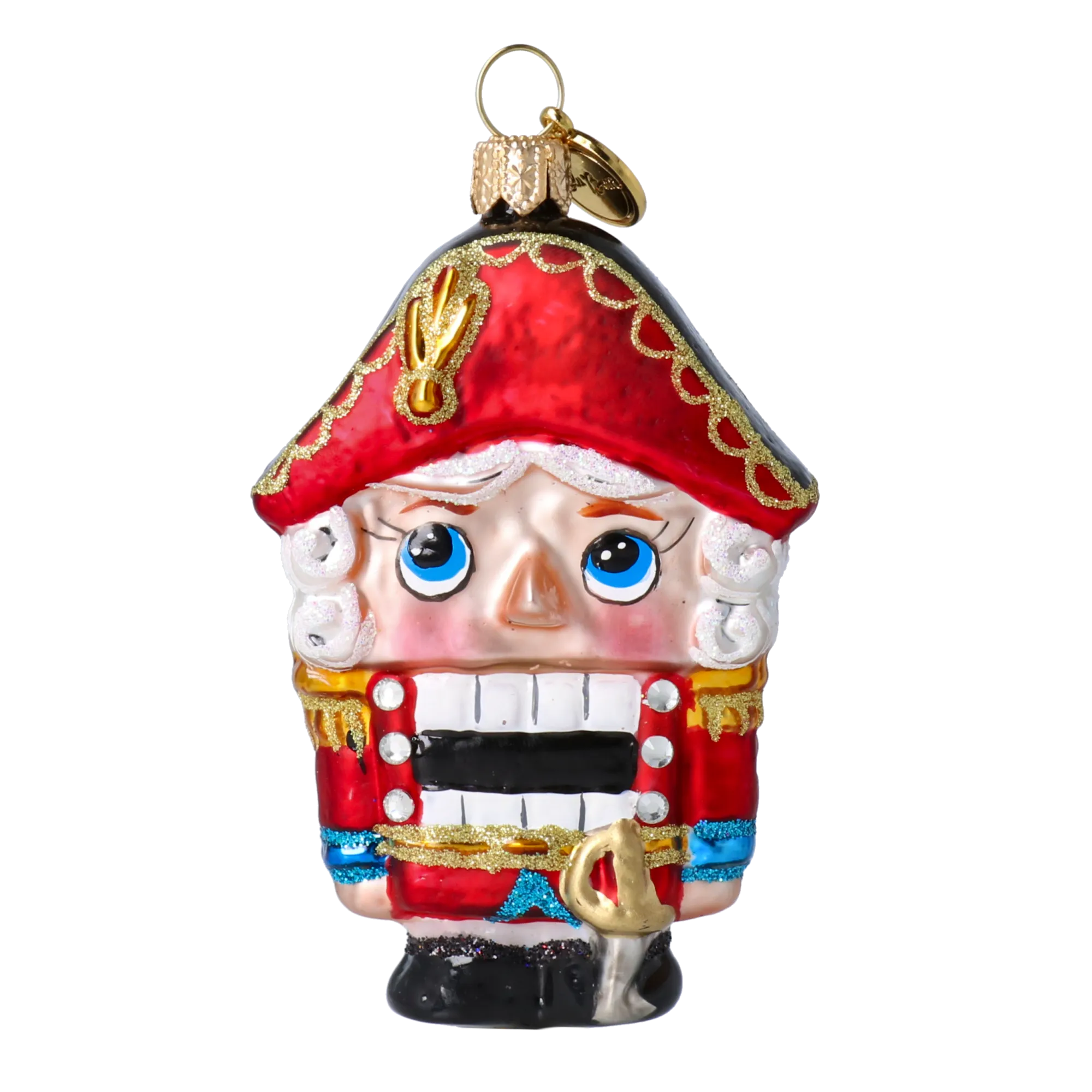 Christmas Nutcracker. Handmade Glass Christmas ornament. 2024-064