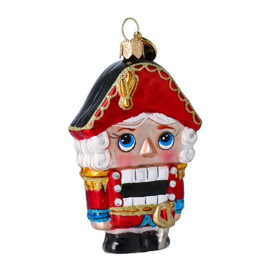 Christmas Nutcracker. Handmade Glass Christmas ornament. 2024-064
