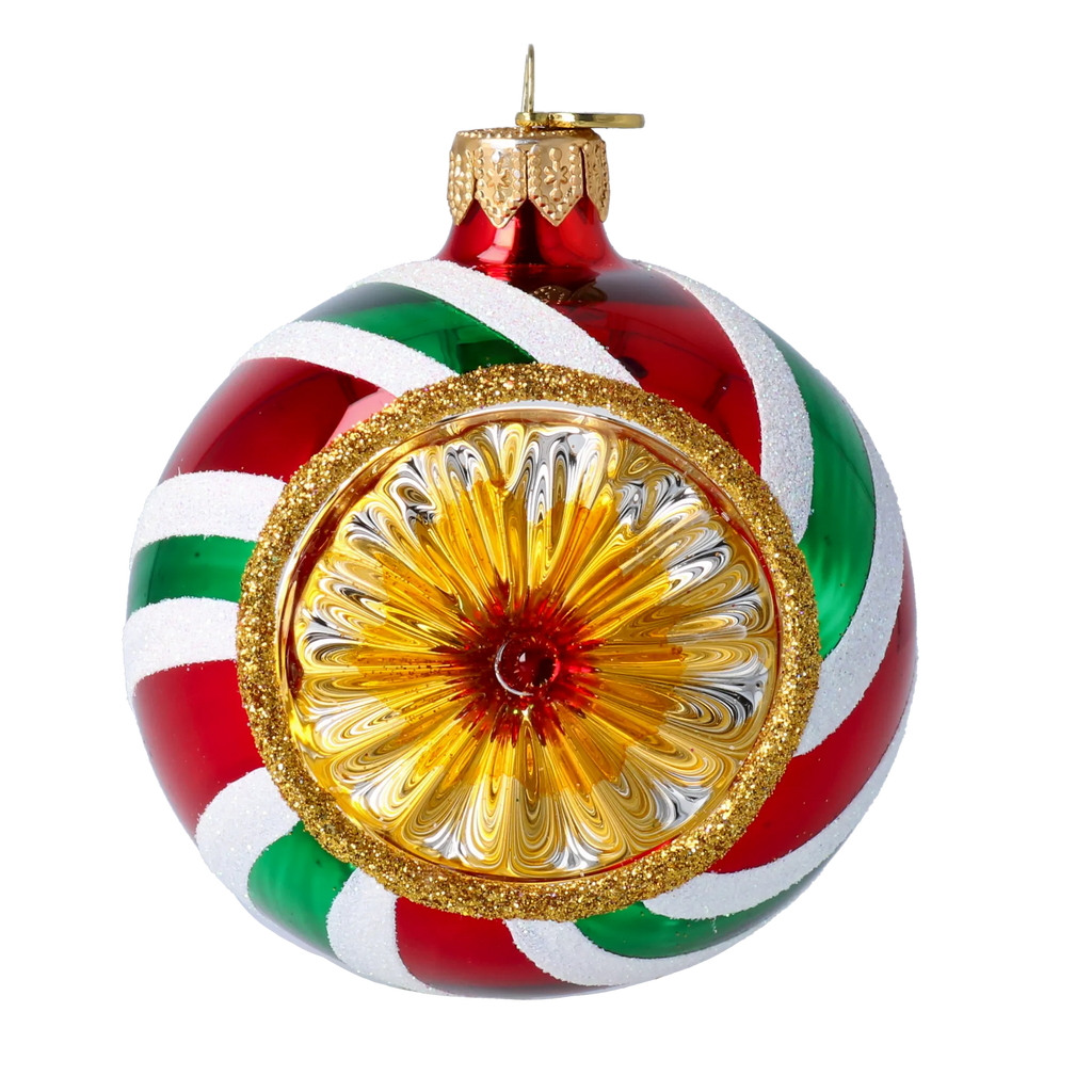Gilded Solar Echo | Hand-Painted Glass Ornament | Blubom 2024-067