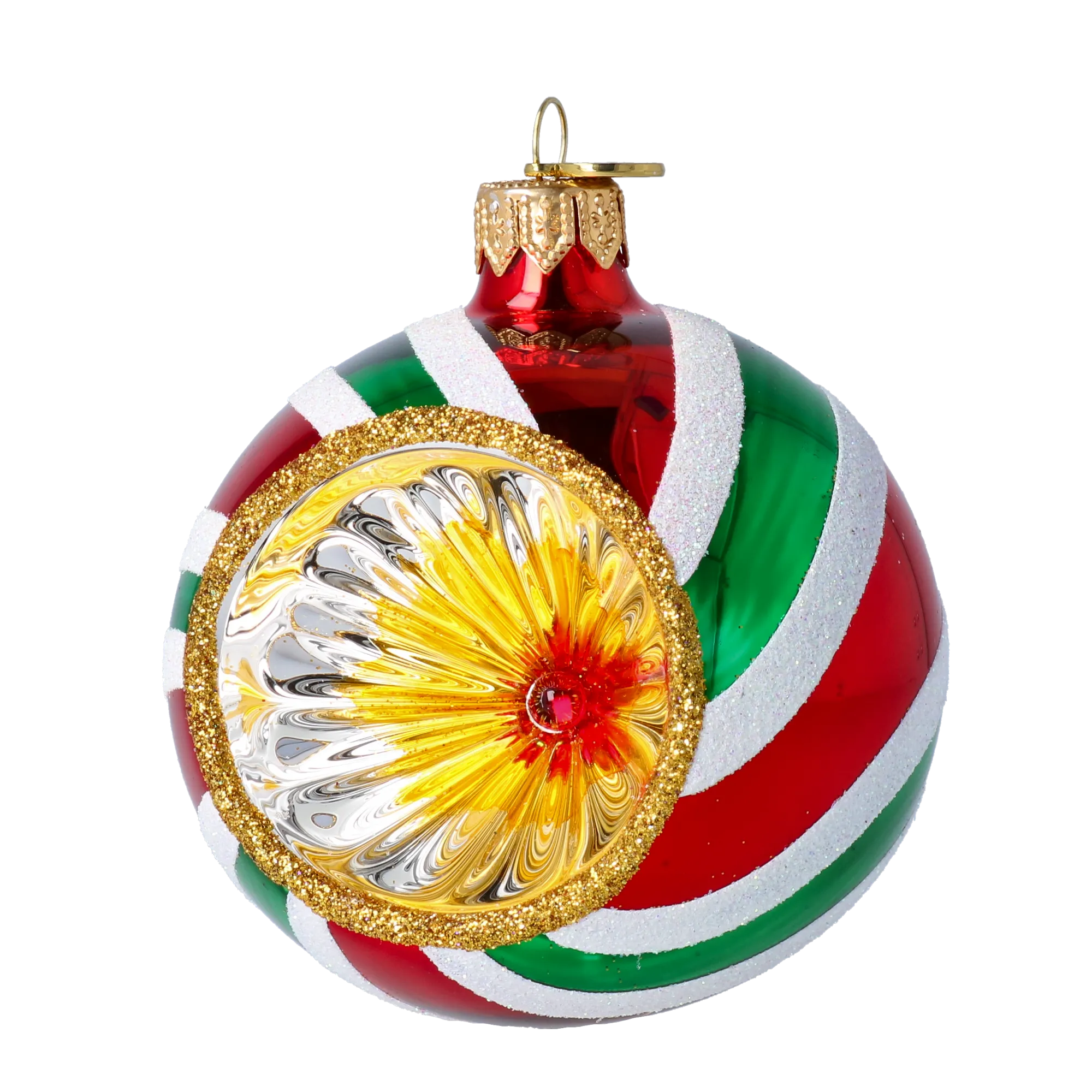 Gilded Solar Echo | Hand-Painted Glass Ornament | Blubom 2024-067