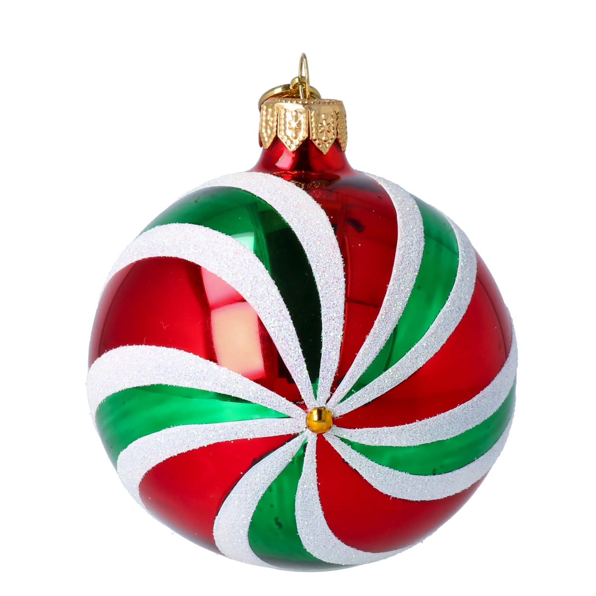 Gilded Solar Echo | Hand-Painted Glass Ornament | Blubom 2024-067