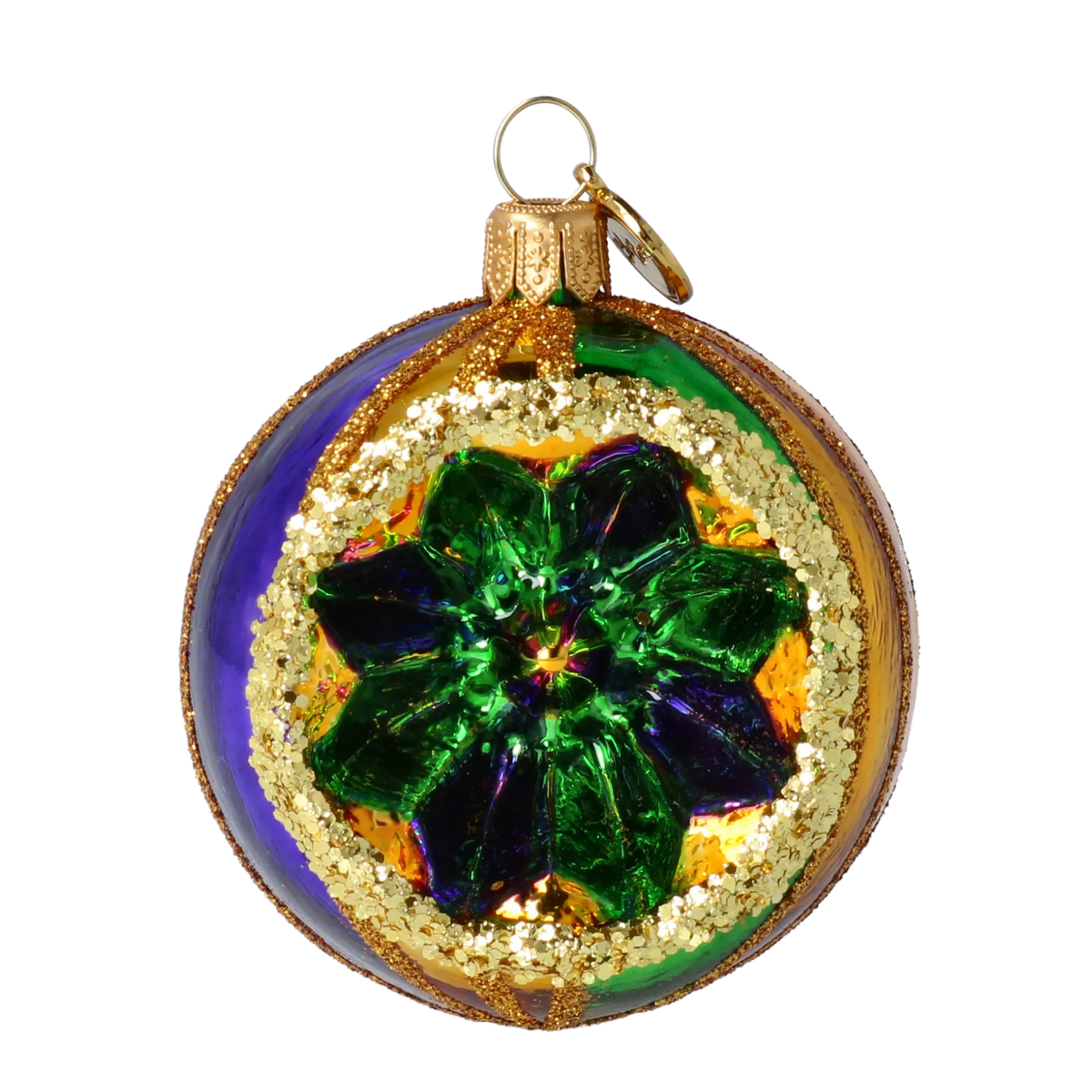 Nocturne Emerald Pulse | Hand-Painted Glass Ornament | Blubom 2024-069
