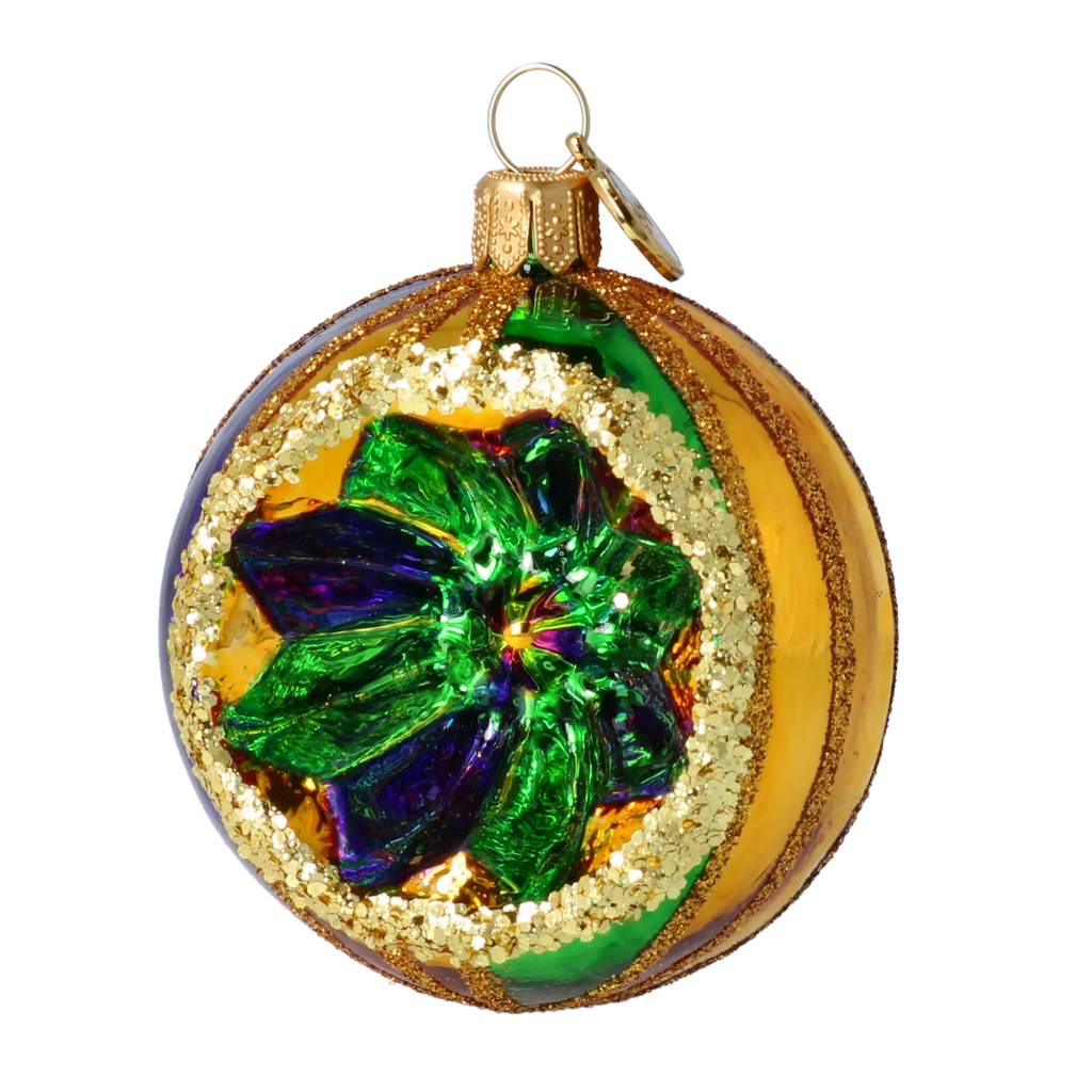 Nocturne Emerald Pulse | Hand-Painted Glass Ornament | Blubom 2024-069