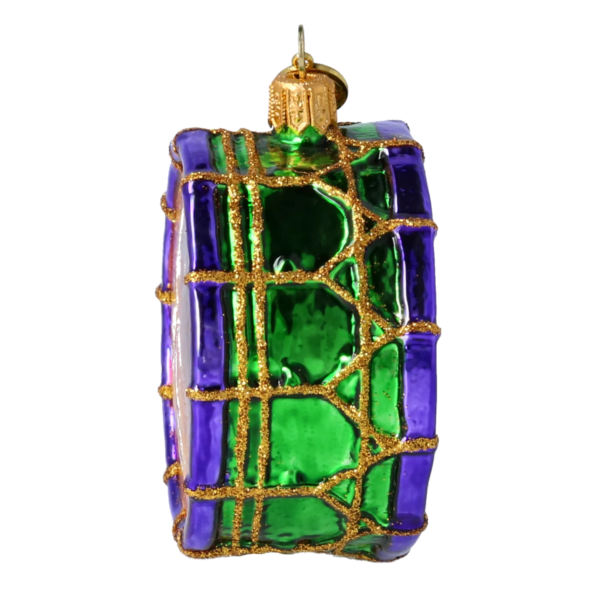Royal Emerald and Amethyst Drum Premium christmas glass ornament 2024-077
