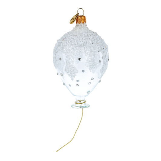 Frosted Pearl Balloon Premium christmas glass ornament 2024-081