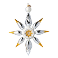 Silvered Amber Zenith | Hand-Painted Glass Ornament | Blubom 2024-082