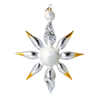 Silvered Amber Zenith | Hand-Painted Glass Ornament | Blubom 2024-082