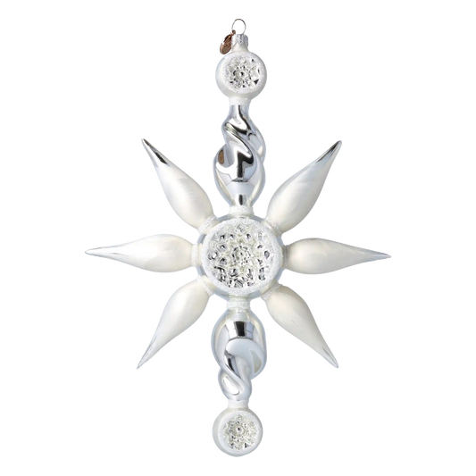 Arctic Starburst  Glass Christmas ornament Star free blowing
