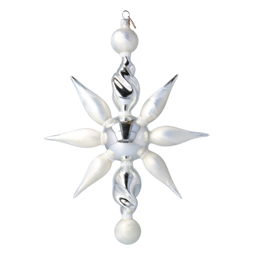 Arctic Starburst  Glass Christmas ornament Star free blowing 2024-083