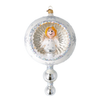 Serene Alabaster Seraph | Hand-Painted Glass Ornament | Blubom 2024-088