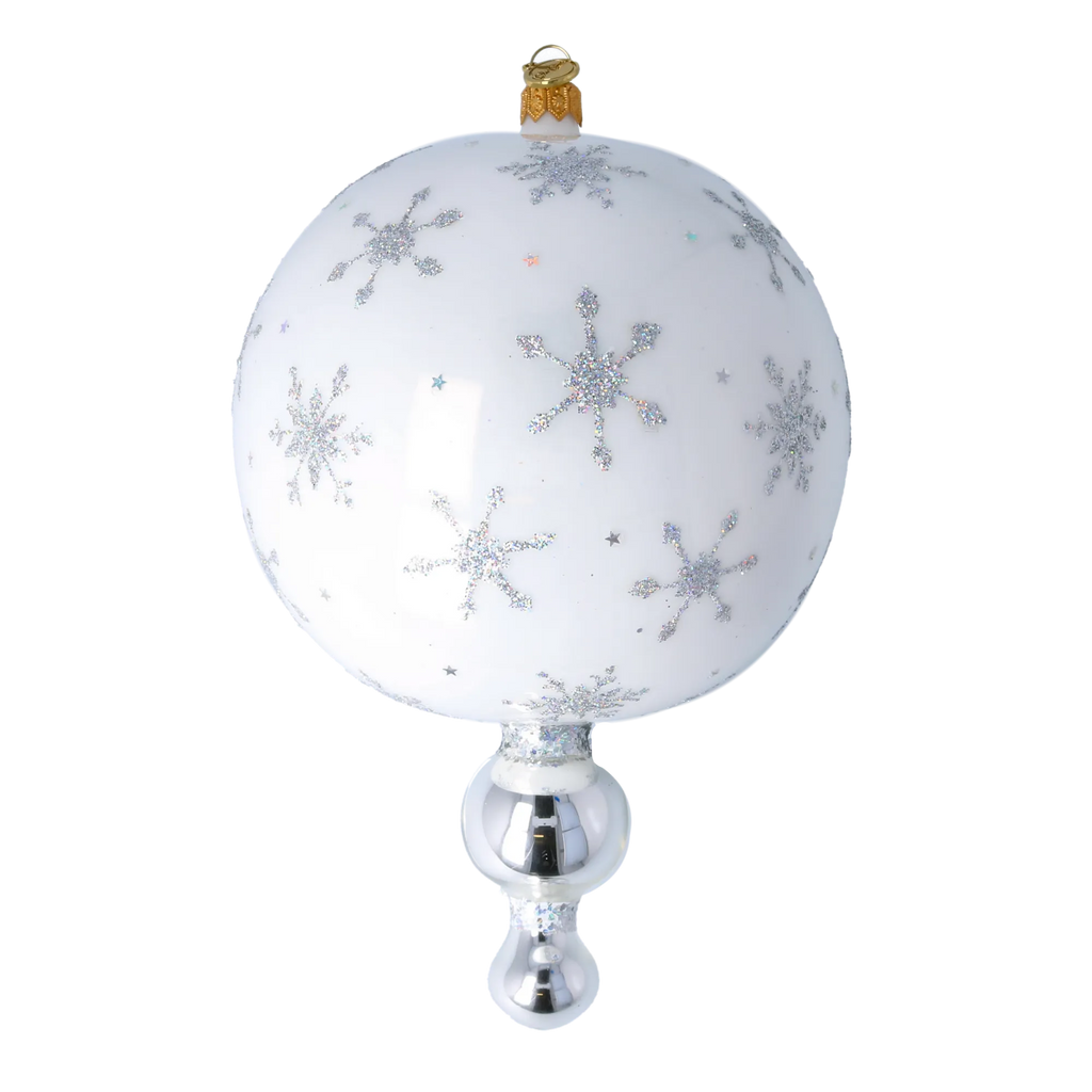 Serene Alabaster Seraph | Hand-Painted Glass Ornament | Blubom 2024-088
