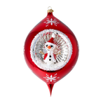 Serene Scarlet Echo | Hand-Painted Glass Ornament | Blubom 2024-089