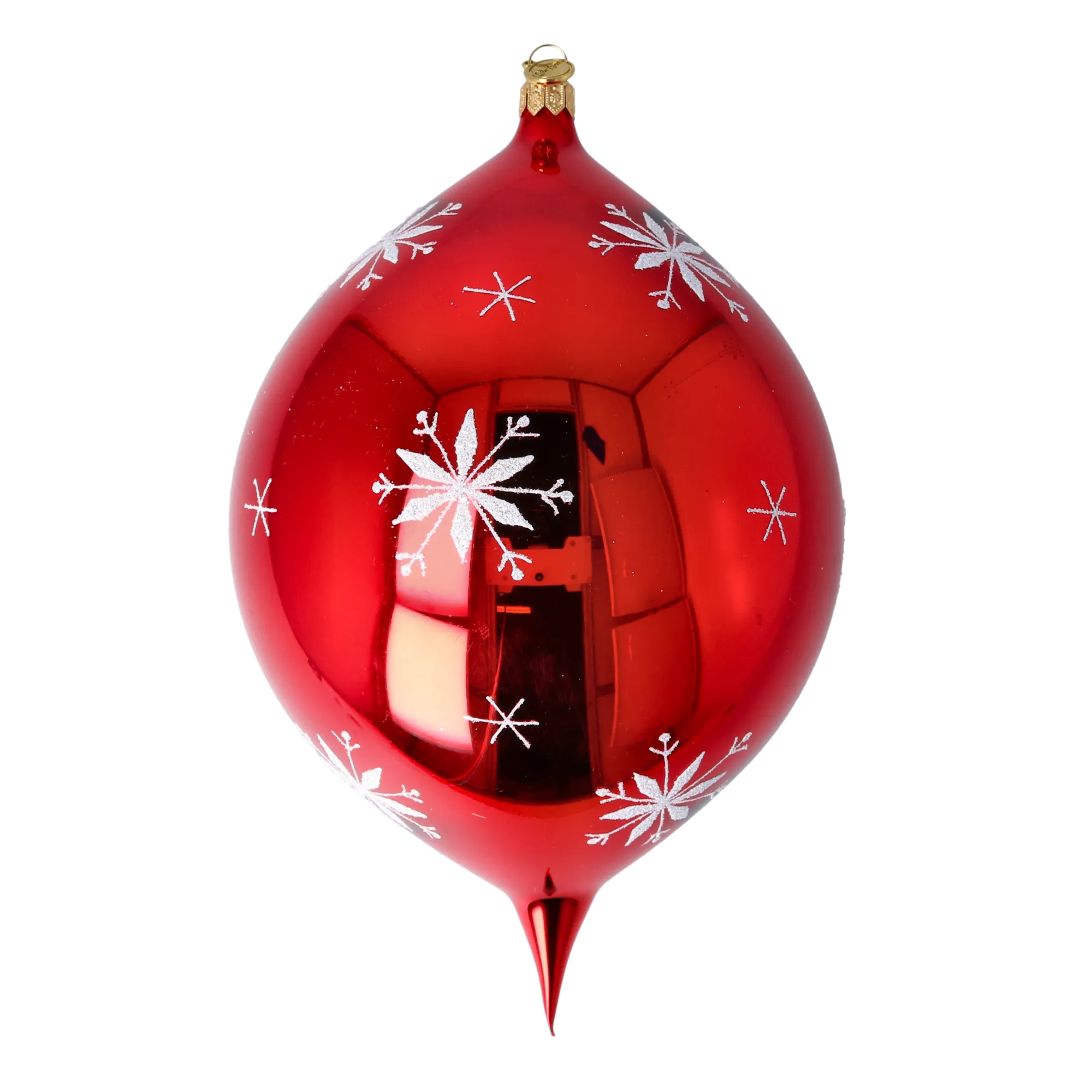 Serene Scarlet Echo | Hand-Painted Glass Ornament | Blubom 2024-089