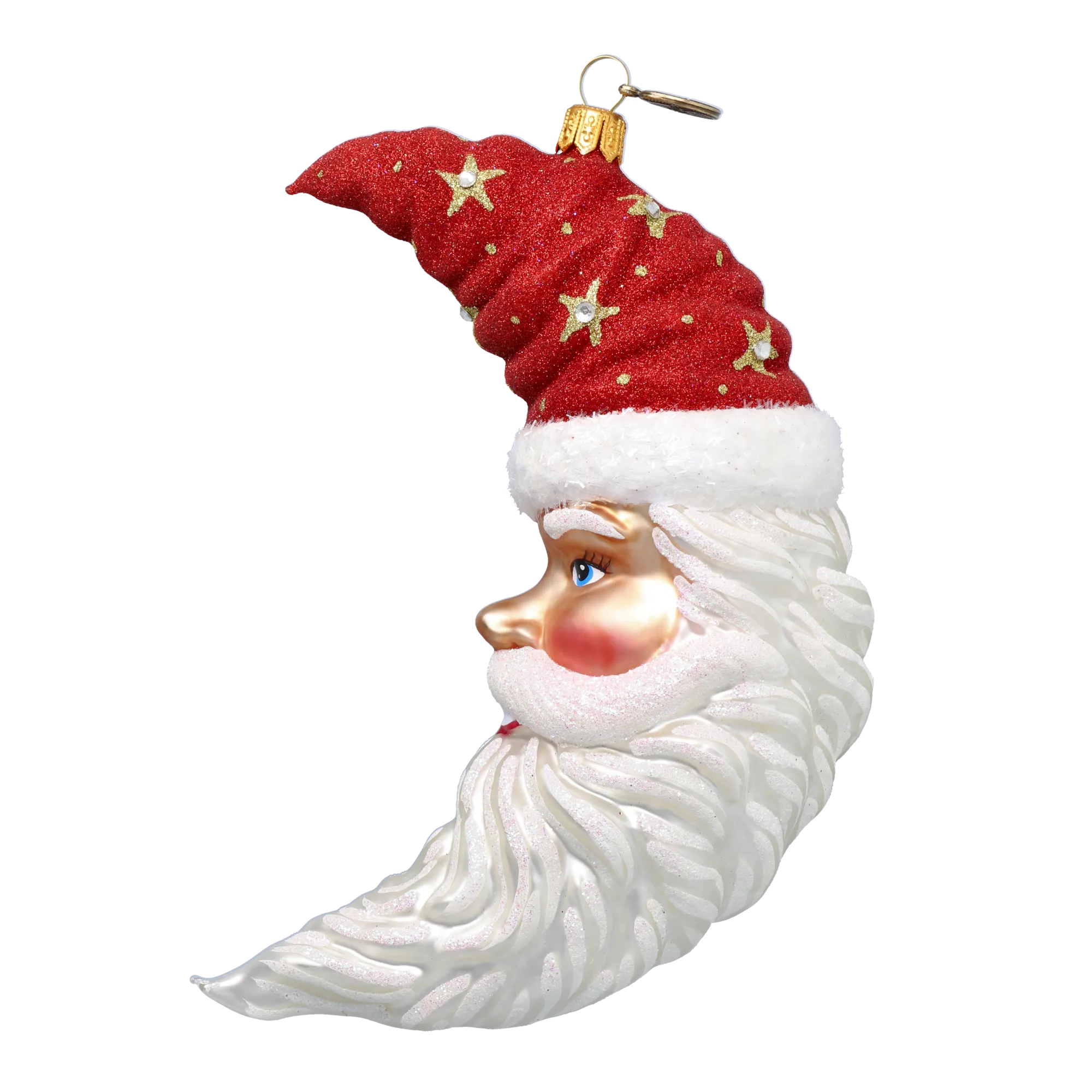 Nocturnal Crimson Voyager | Hand-Painted Glass Ornament | Blubom 2024-096