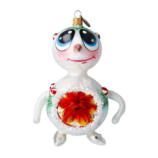 Snowman Reflex. Handmade Glass Christmas ornament. 2024-098