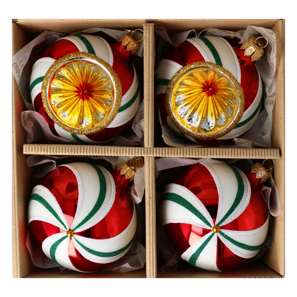 Crimson Solar Waltz | Hand-Painted Glass Ornament | Blubom 2024-104