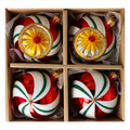 Crimson Solar Waltz | Hand-Painted Glass Ornament | Blubom 2024-104
