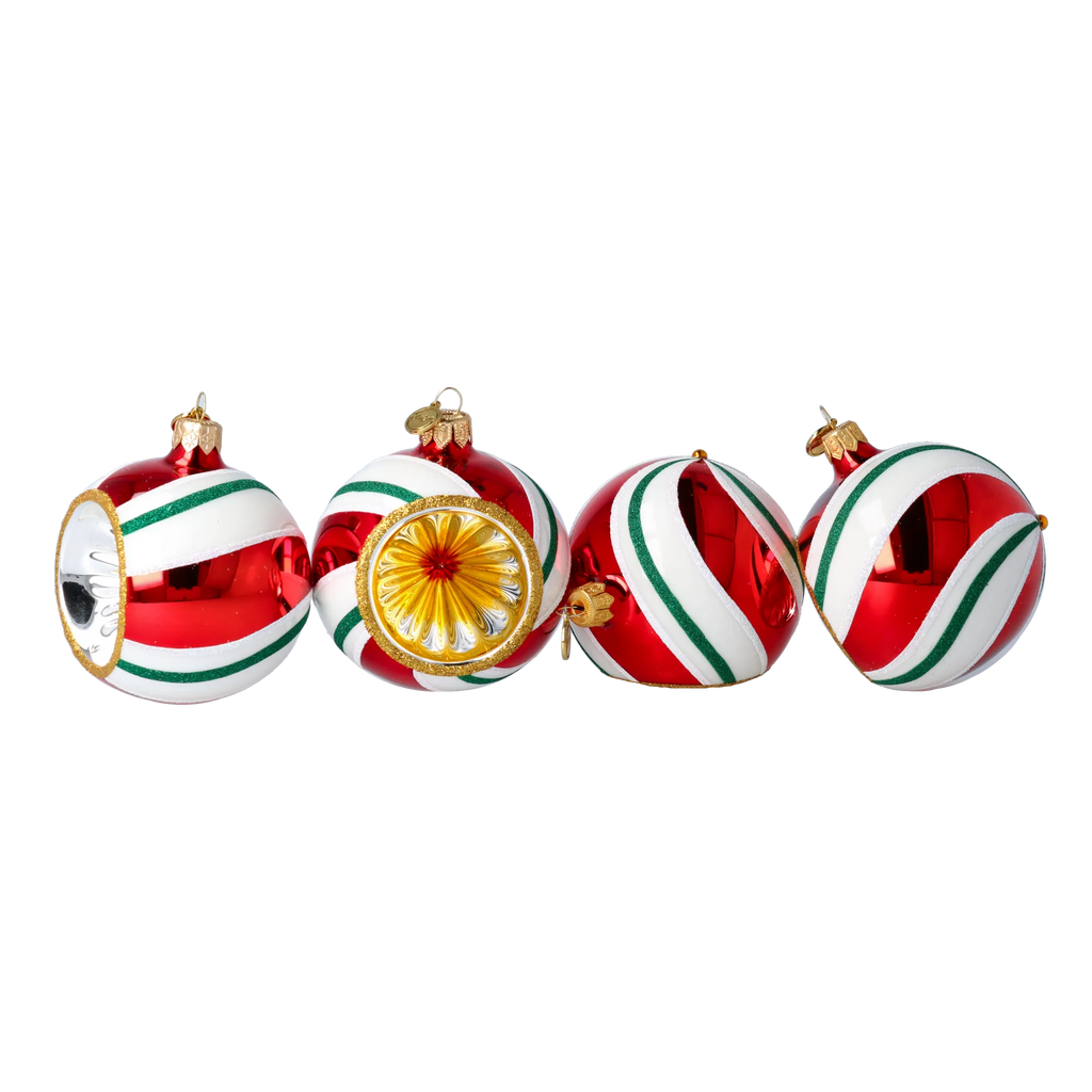Crimson Solar Waltz | Hand-Painted Glass Ornament | Blubom 2024-104