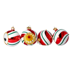 Crimson Solar Waltz | Hand-Painted Glass Ornament | Blubom 2024-104