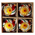 Crimson Solar Waltz | Hand-Painted Glass Ornament | Blubom 2024-104