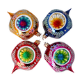 Load image into Gallery viewer, Vintage Reflections  Set of 4 Glass Baubles Colorful Handmade Glass Christmas ornament
