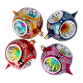 Load image into Gallery viewer, Vintage Reflections  Set of 4 Glass Baubles Colorful Handmade Glass Christmas ornament
