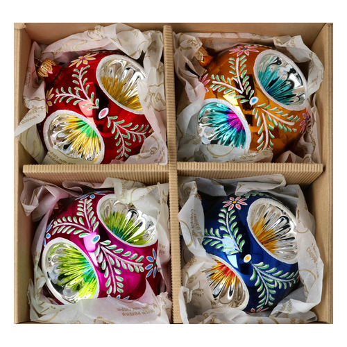 Enamel Petal Echoes | Hand-Painted Glass Ornament | Blubom 2024-106