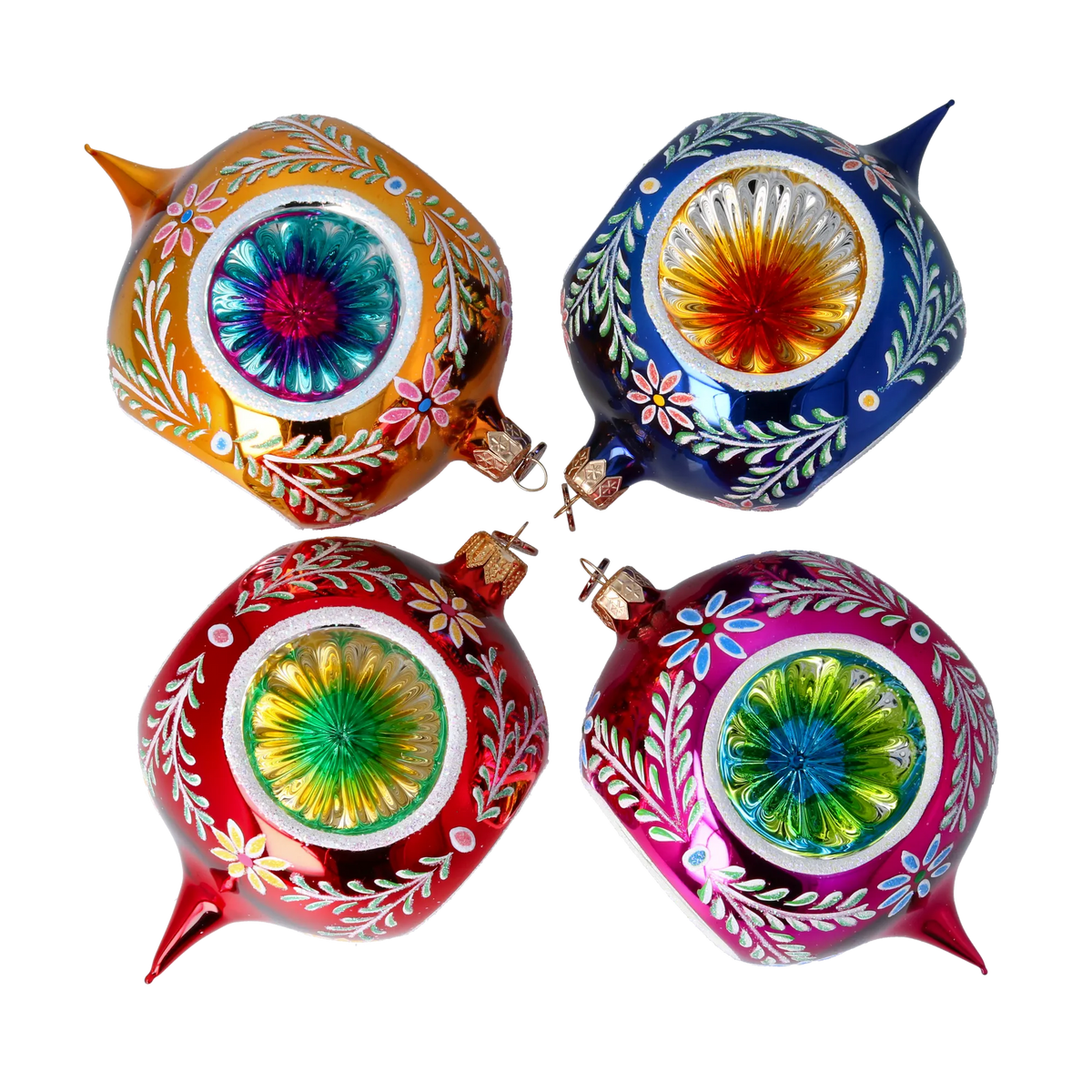 Enamel Petal Echoes | Hand-Painted Glass Ornament | Blubom 2024-106