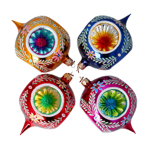 Enamel Petal Echoes | Hand-Painted Glass Ornament | Blubom 2024-106