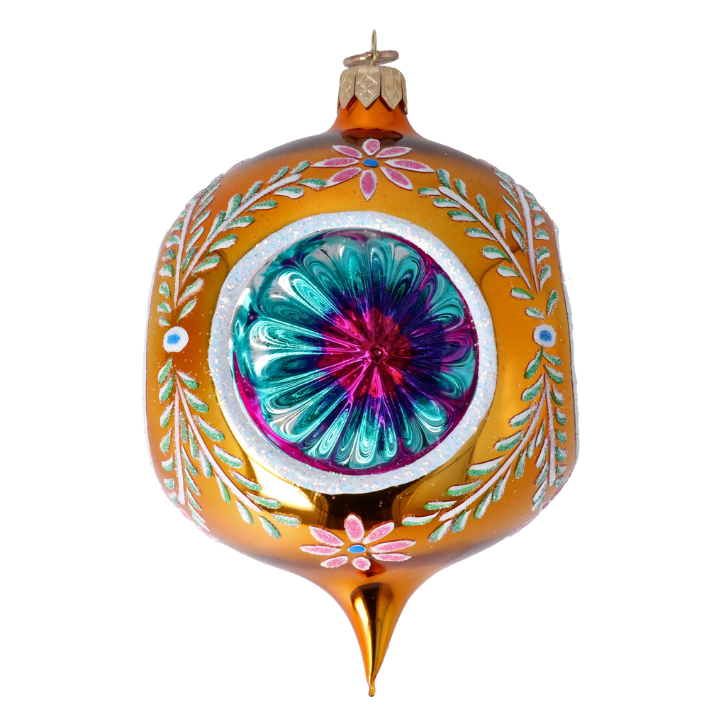 Enamel Petal Echoes | Hand-Painted Glass Ornament | Blubom 2024-106