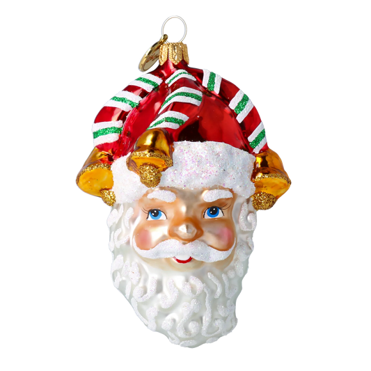 Gilded Bell Santa Premium christmas glass ornament 2024-107
