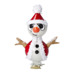Jaunty Snowman | Hand-Painted Glass Ornament | Blubom 2024-112