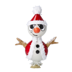 Jaunty Snowman | Hand-Painted Glass Ornament | Blubom 2024-112