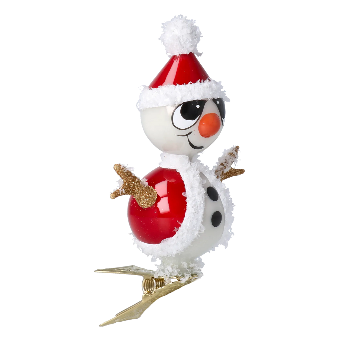 Jaunty Snowman | Hand-Painted Glass Ornament | Blubom 2024-112