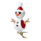 Jaunty Snowman | Hand-Painted Glass Ornament | Blubom 2024-112