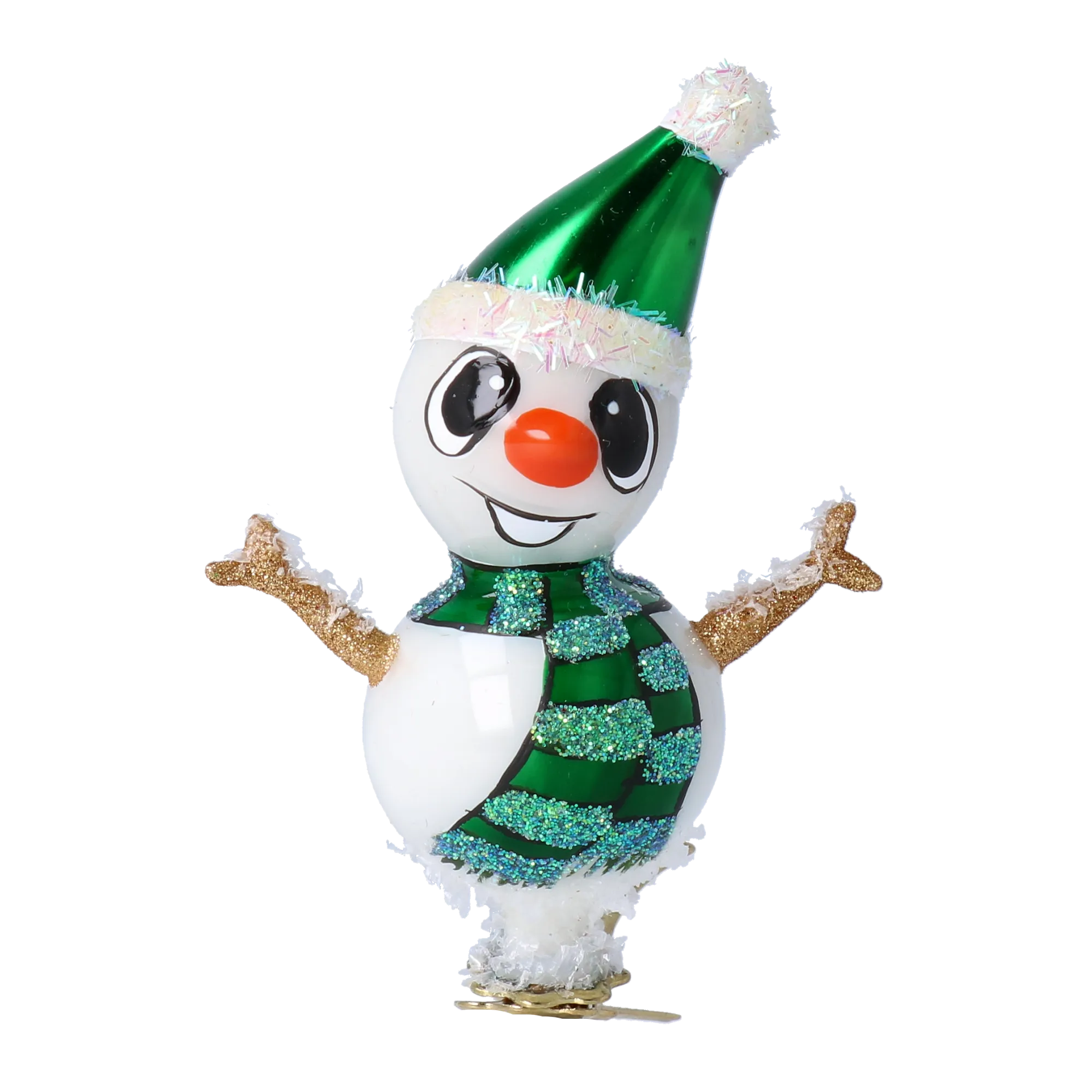 Snowman Friend. Handmade Glass Christmas ornament. 2024-113