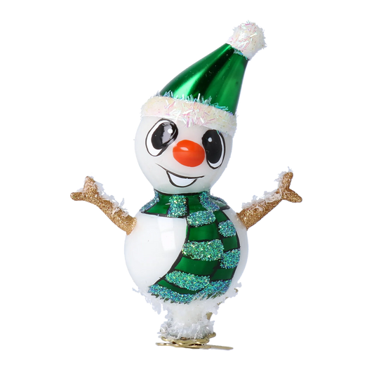 Snowman Friend. Handmade Glass Christmas ornament. 2024-113