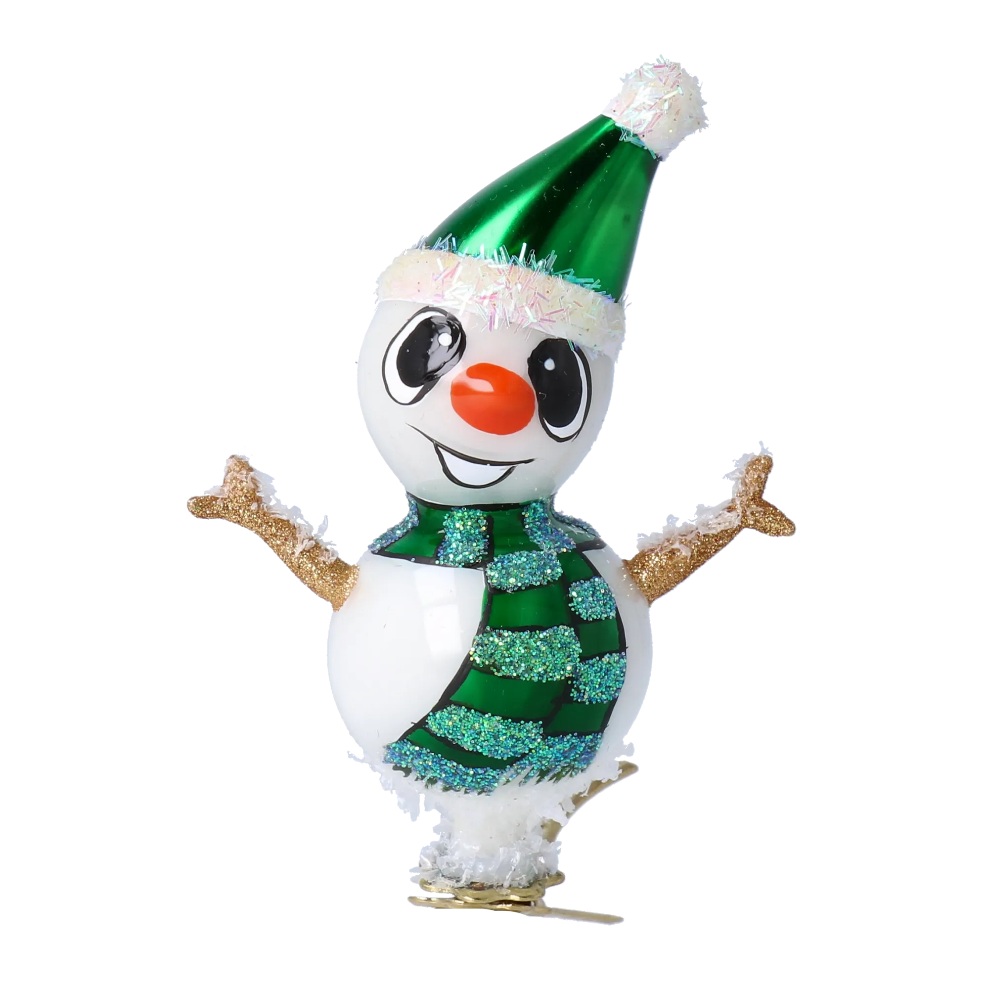 Snowman Friend. Handmade Glass Christmas ornament. 2024-113