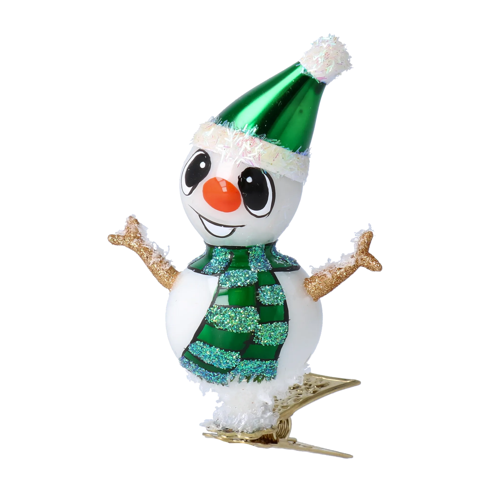 Snowman Friend. Handmade Glass Christmas ornament. 2024-113