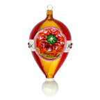 Crimson Zenith Resonance | Hand-Painted Glass Ornament | Blubom 2024-115