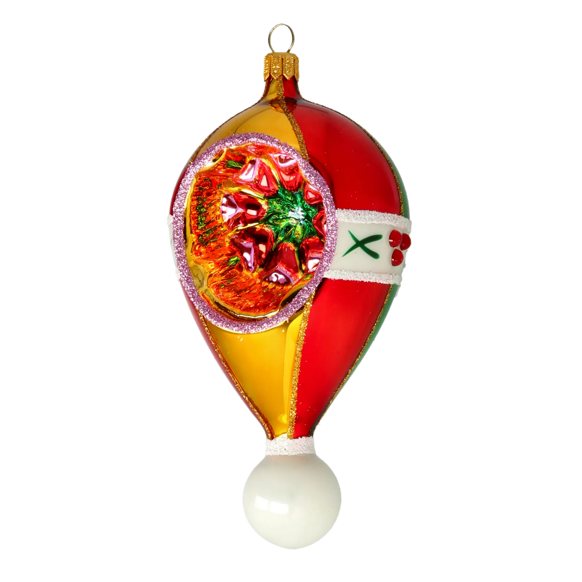 Crimson Zenith Resonance | Hand-Painted Glass Ornament | Blubom 2024-115