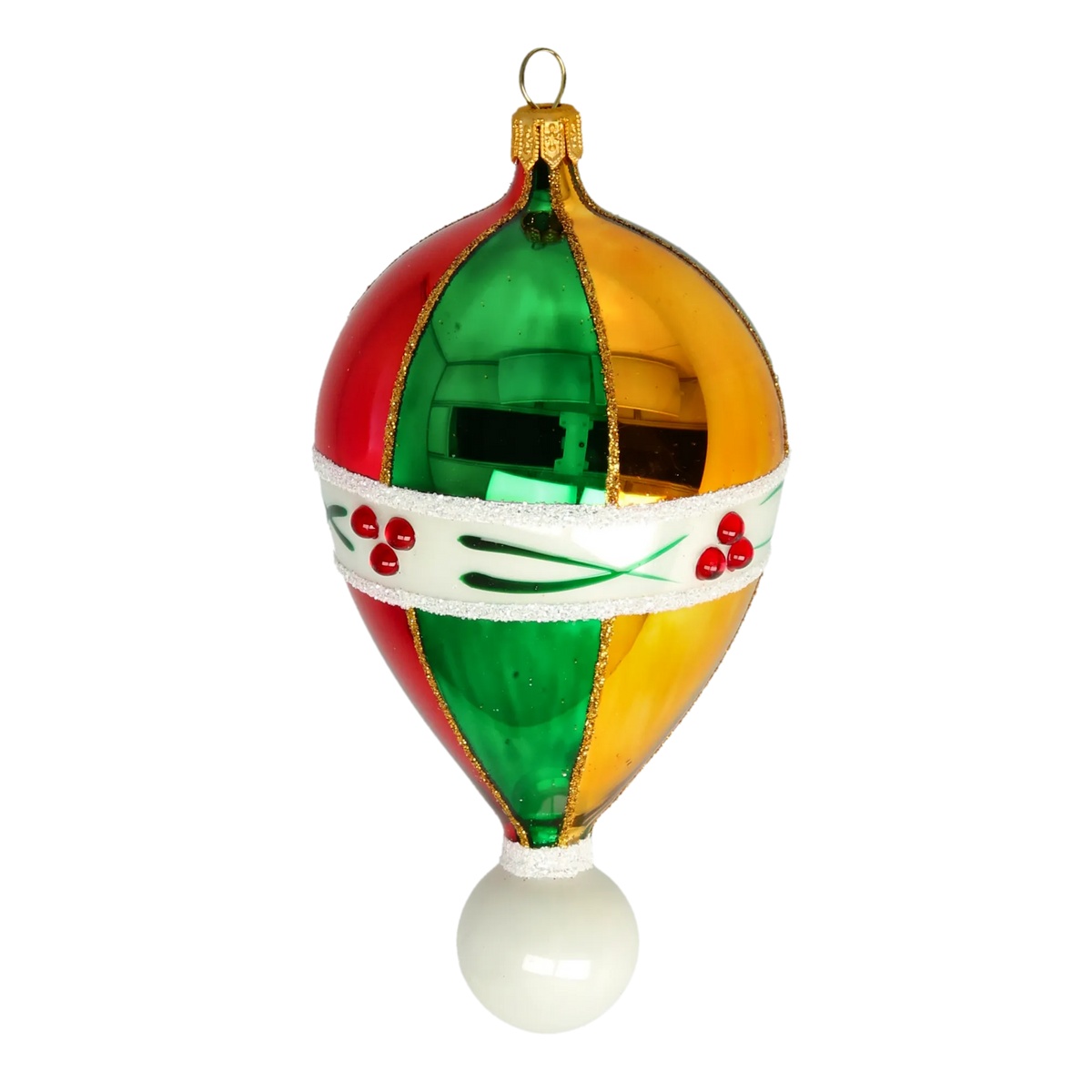 Crimson Zenith Resonance | Hand-Painted Glass Ornament | Blubom 2024-115