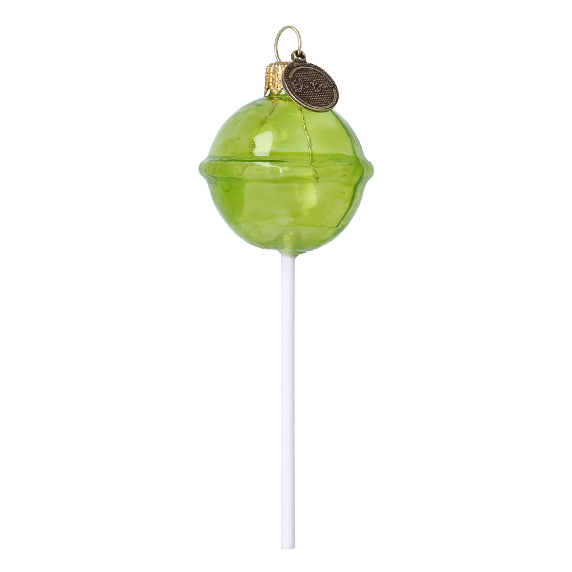 Sharp Lime Confection | Hand-Painted Glass Ornament | Blubom 2024-137