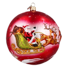 Scarlet Winter Ascension | Hand-Painted Glass Ornament | Blubom 2024-162